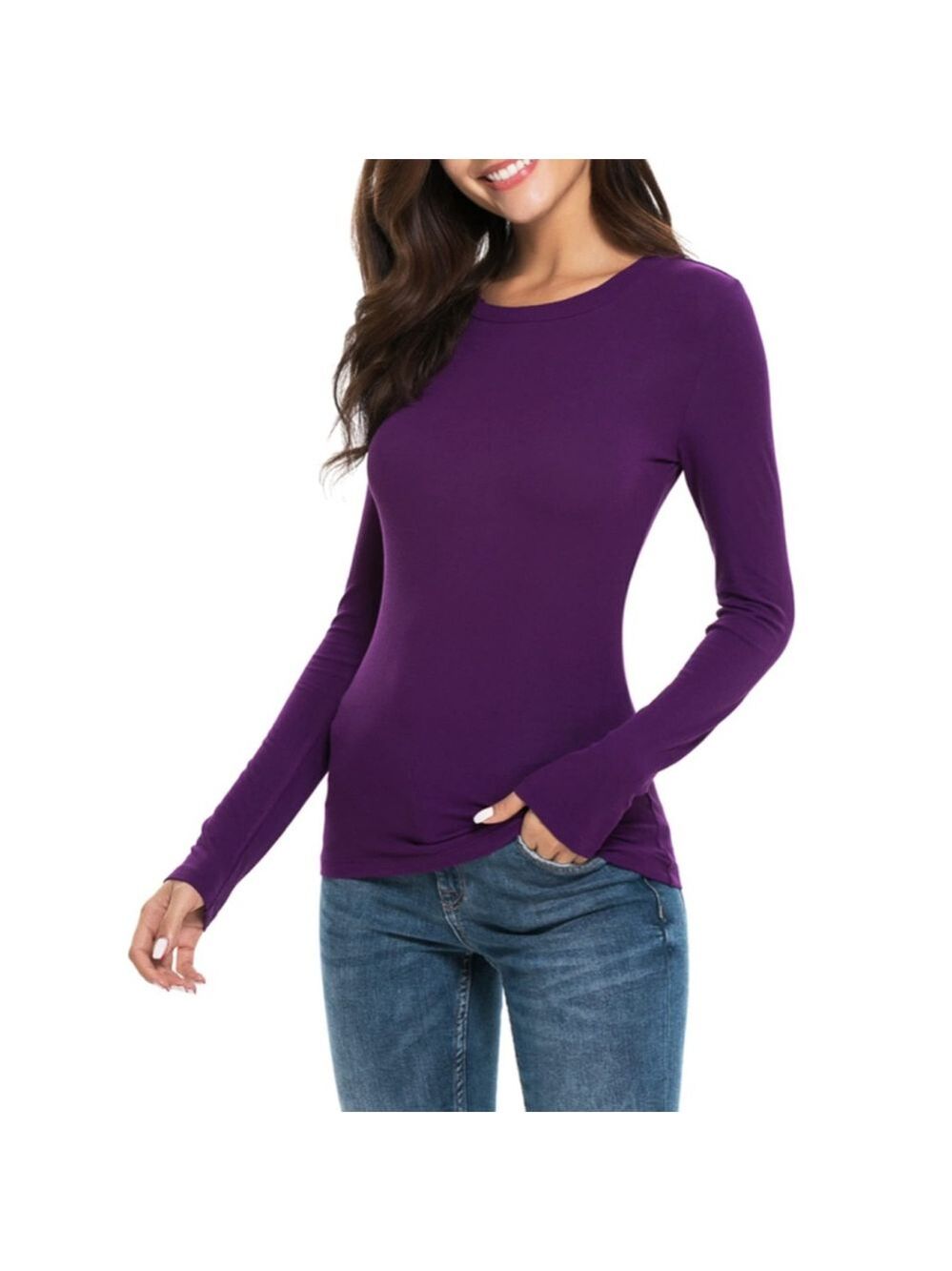 Banana Republic Purple Long Sleeve Tee Size L NWT